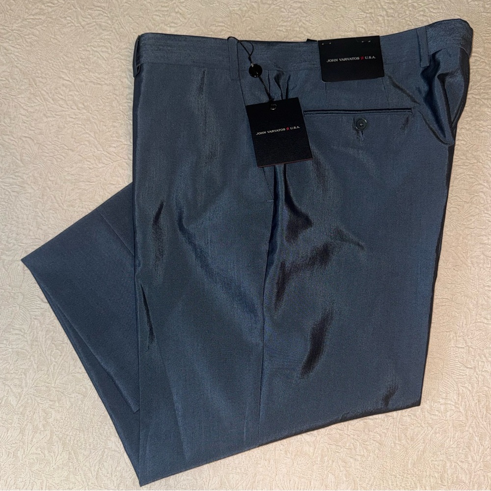 John Varvatos “Astor” Blue Dress Trousers, Men’s, Waist: 38”
